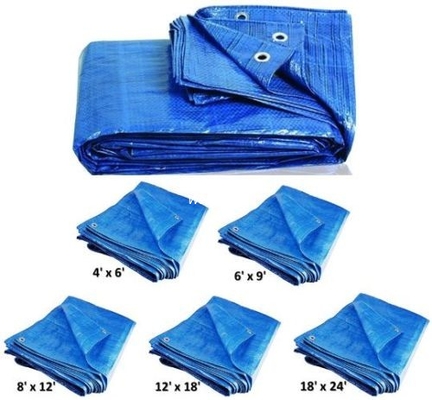 Blue Tarp Tarpaulin Poly Tent Canopy Cover Camping Ground Sheet  With Grommets