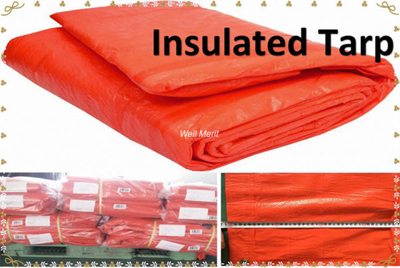 Orange Color 8x8 Mesh   PE Enclosure  Insulated Tarp/Waterproof Insulated Tarp