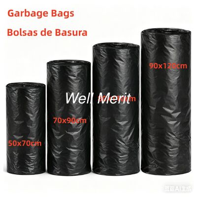 Black Color Garbage Bags/Bolsas De Basura on Roll