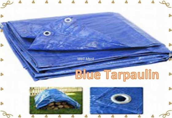 Blue Tarp Tarpaulin Poly Tent Canopy Cover Camping Ground Sheet  With Grommets