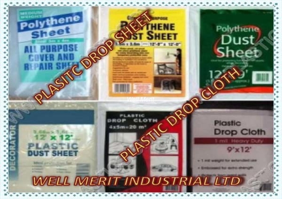 4X5M 5Mic-50Mic Plastic   Drop Cloth / Drop Sheet/Dust Cover For Painting