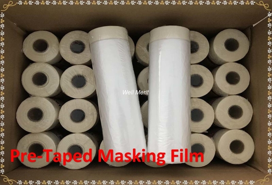 Pre-Taped Masking Film/ Plastico Con Cinta For Painting