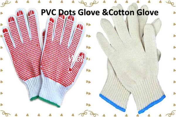 Working Gloves  Cotton Knitted Gloves  PVC Dots Cotton  Gloves