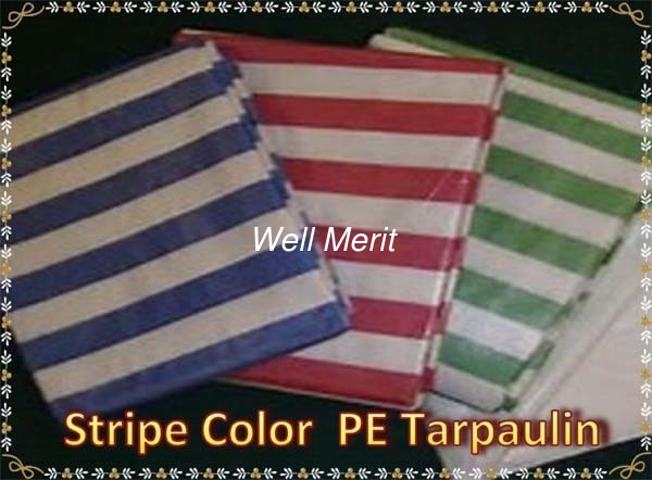 HDPE Stripe Tarpaulin Stripe Tarp   Stripe  waterproof  Tarpaulin sheet