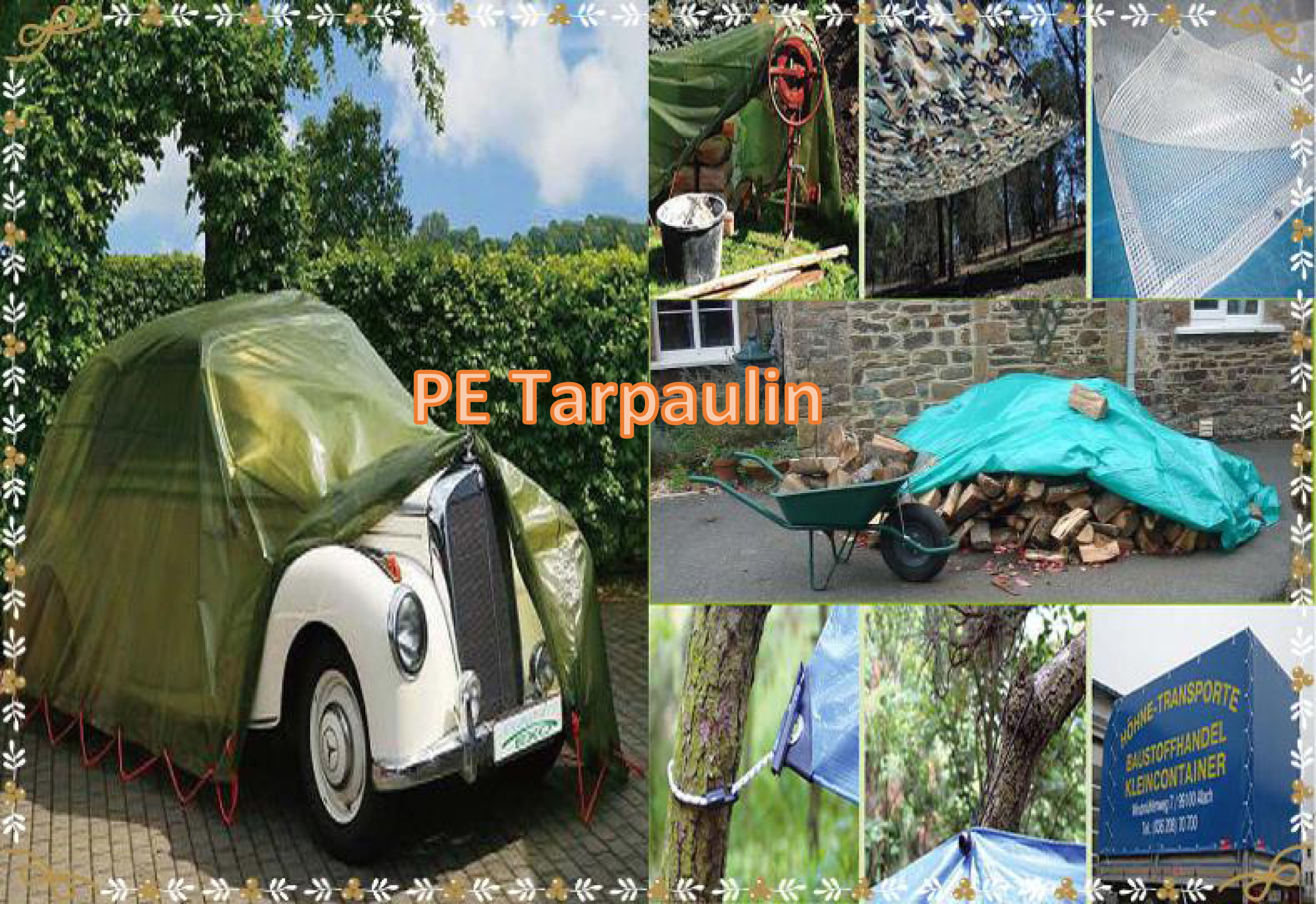 55g/m2-280g/m2 Waterproof Plastic Tarpaulin Sheet  Poly Tarp  PE Tarpaulin Cover