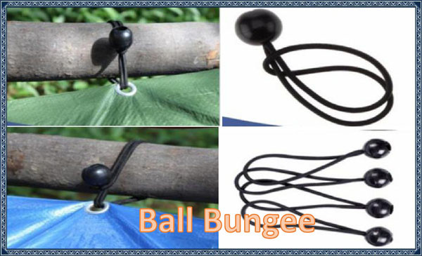 Ball Bungee Cord  Toggle Elastic Loop Tarp Die Down  For Tarpaulin Use